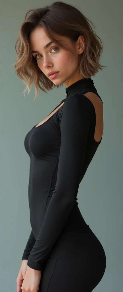 Grace Kelly showing her butt dressed in sexy tight clothes and smiling