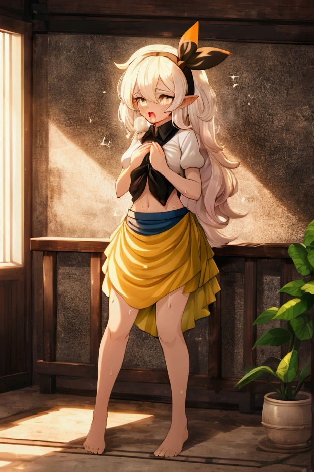 (((  Best quality  ))), ((  pompous skirt)), ((  extremely delicate and beautiful  )), ((16K)),  High resolution , long hair, CABELLO MORADO ,Shiny hair,dragon ears, yellow eye,neck, shiny skin ,  sharp focus, illustration, Game-CG , anime series,Evening,  Not suitable for work  ,Superiority faith  ,(   a girl),Naked,orgasm,vapor,sweat,(trail of saliva), Front, sex from behind, {{{{{  girl lies face down in bed }}}}},(  X-ray penis in girls' stomachs )