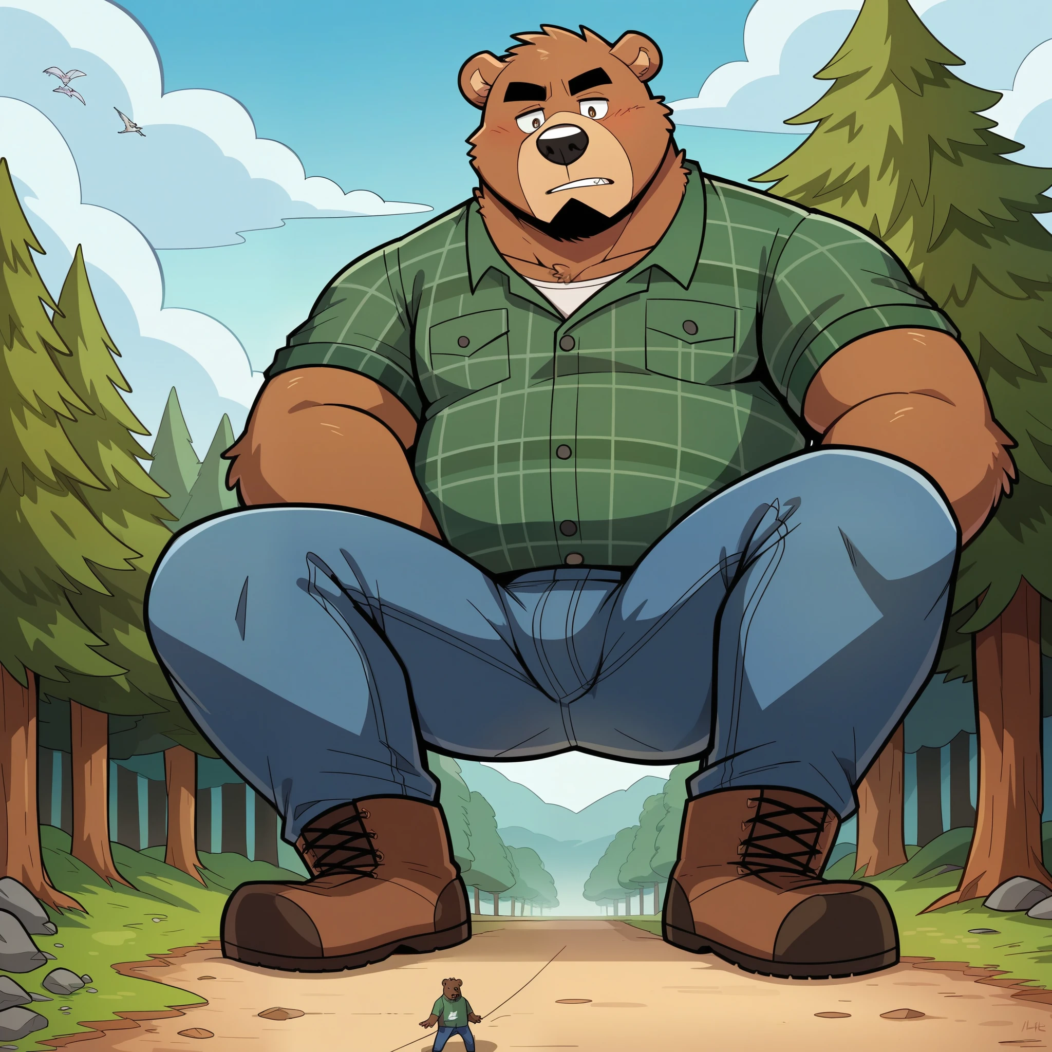 ultra-detailed, realistic artwork. He is wearing a blue t-shirt and green shorts, with a pair of red sneakers. The (small naked boy) is standing in a lush green garden, surrounded by colorful flowers and tall trees. The sunlight filters through the leaves, casting a warm glow on the scene. His bright eyes are filled with curiosity and joy, while his contagious smile radiates pure happiness. (Fat cock), (big cock), (big dick), (precum)