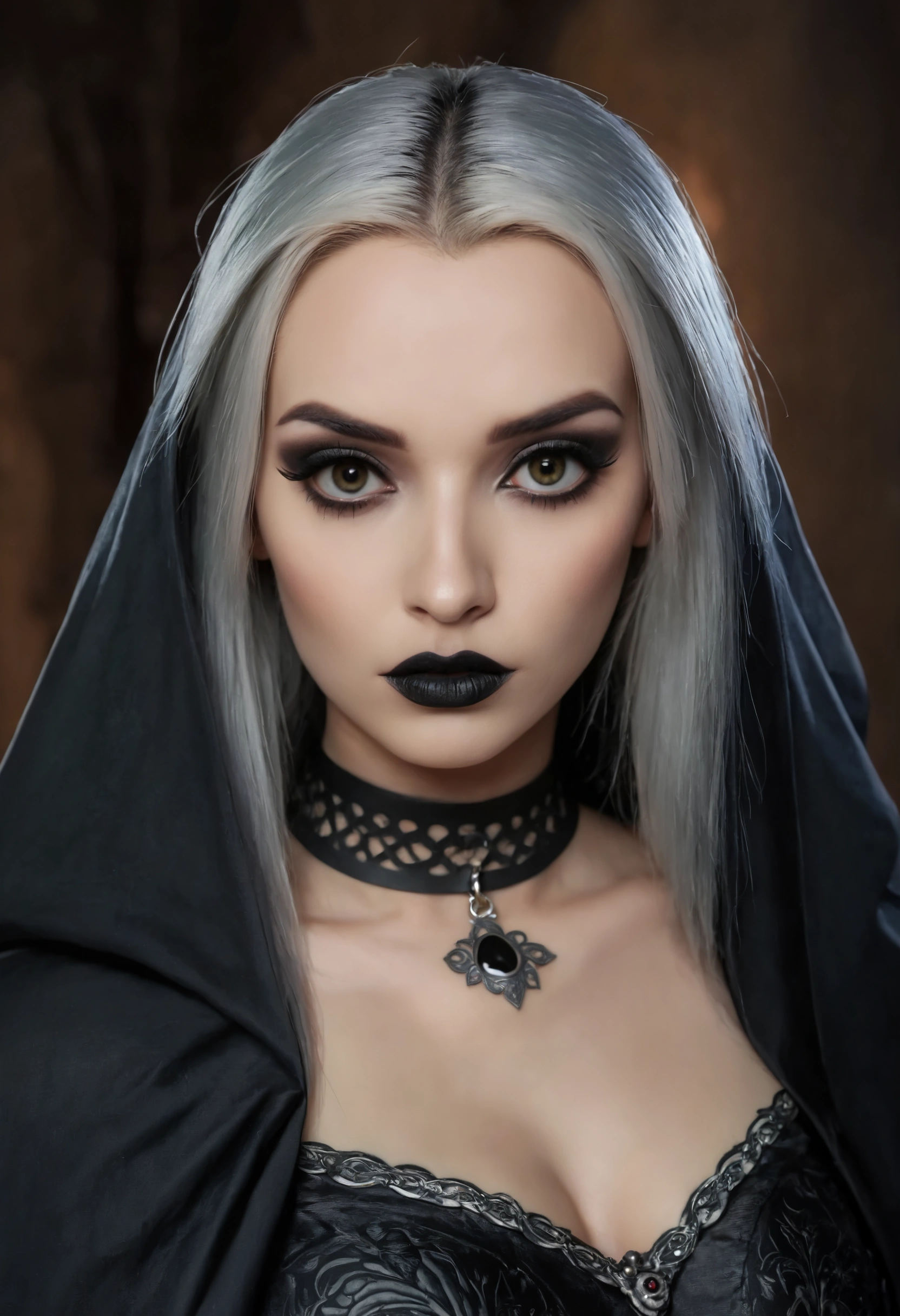 (Best Quality, 8k, 32k, Masterpiece, UHD:1.3), (Photo of Attractive Brazilian tribal Gothic model female  with tattoos), 1 Girl cosplaying Raven, heavy makeup ,  cape, choker,very pale skin,Ultra Detailed Face, Detailed Lips, Fine Eyes, black lipstick, Fine Eyes, double eyelids