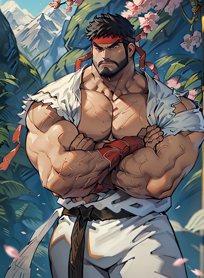 High Definition 3D Ultra HD 8K,NSFW,masterpiece、highest quality、bold composition,(karate uniform,red headband :1.2),ass, pov,(25-year-old male),male focus,erection,lying,,spread lges,muscular male,toned,toned male,big pectorals， Street Fighter,Ryu, Sexy、black hair, (detailed face,blush,aroused,orgasm:1.2),lying,コンクリートの床、コンクリートの壁、（penis,Sex.anal:1.5）,Strong muscles,semen