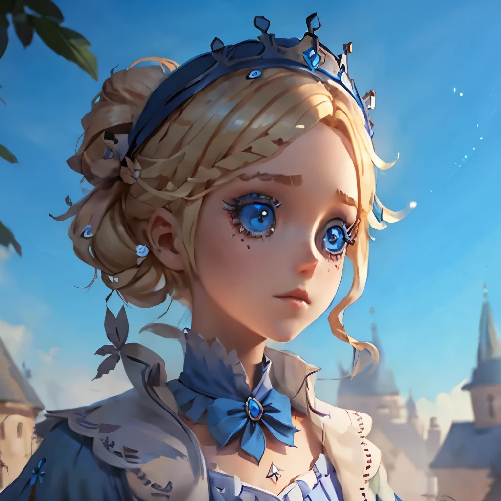 Identity V fille cheveux long onduler blonde yeux bleu princess magique 