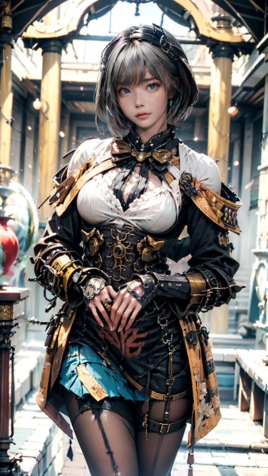 (1girl :1.3),portrait, Christina Chong beautiful face, narrowed eyes. smirk. black braided hair with narrowed eyes,, sister of battle, holding sword, dark background,(black and silver trim, black flower armor:1.5), (hdr:1.4), high contrast, (cinematic:0.85), (muted colors, dim colors, soothing tones:1.3), low saturation, smoke,shining sword,cluster amaryllis,wind,dragon loong spirit behind,perfect anatomy, centered, approaching perfection, (athletic female), detailed face, short hair, white hair, bangs, feminine, nice breasts, beautiful detailed girl, extremely detailed fingers, cute, young, mature face, realistic face, realistic body,armour, adepta sororitas