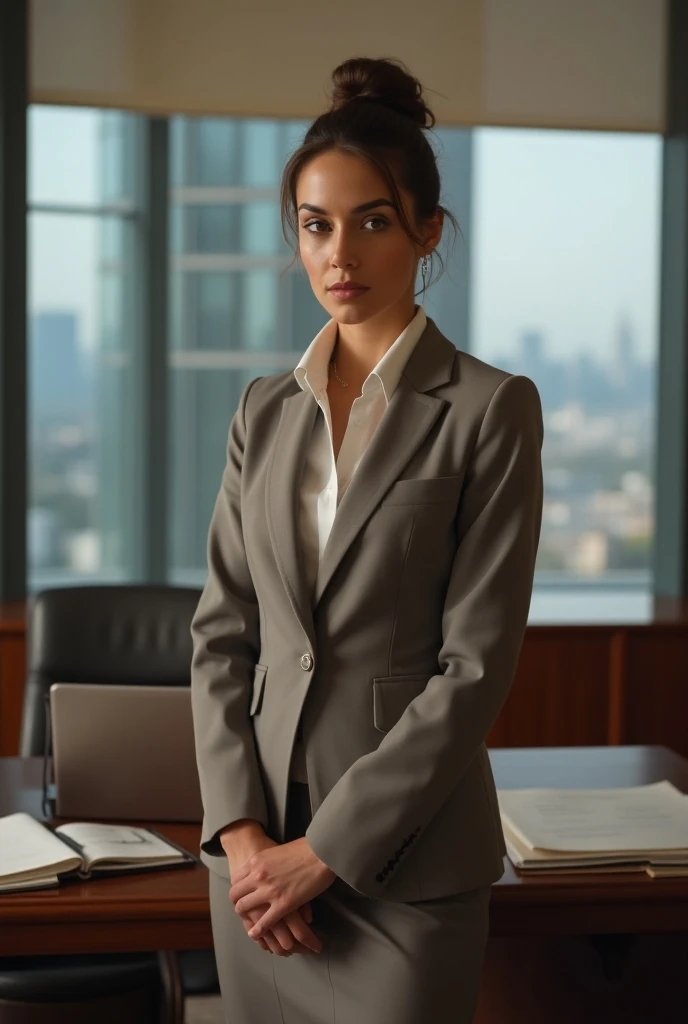 HoMaC0TTXV3C,
a beautiful woman posing for masterpiece photo in a formal black business suit, (luxery office ambience:1.3), (blazer, shirt, pencil skirt:1.2),
(professional photo shooting), (high buget photo), (extremely detailed skin), (flawless skin), (model pose), (highly detailed facial features),
(perfect color grading), (High-quality textures and materials), (perfect lighting and environments), (accurate light and shadow effects), (perfect overall visual quality),
(natural light), (high quality photography), (intricate details), (8k), (HDR), (sharp focus), (medium close-up)