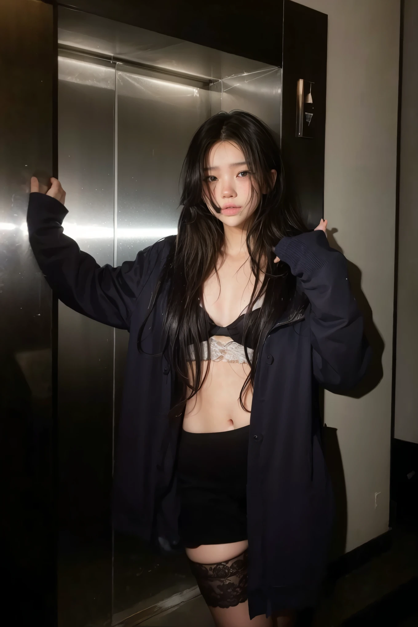 Beautiful woman black hair
