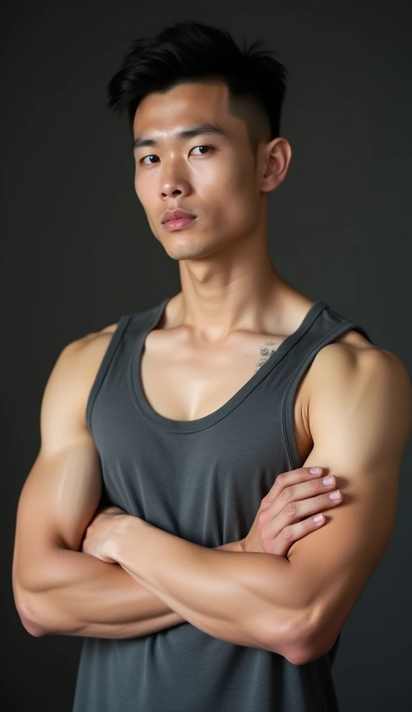 syahnk, masterpiece, best quality, photograph with clear lighting of beautiful muscular man, brown short hair, hairy chest , short beard, wearing mario bross custome, in the red background, no high contrats, no deformed eyes , diferent pose,<lora:add_detail:1>
