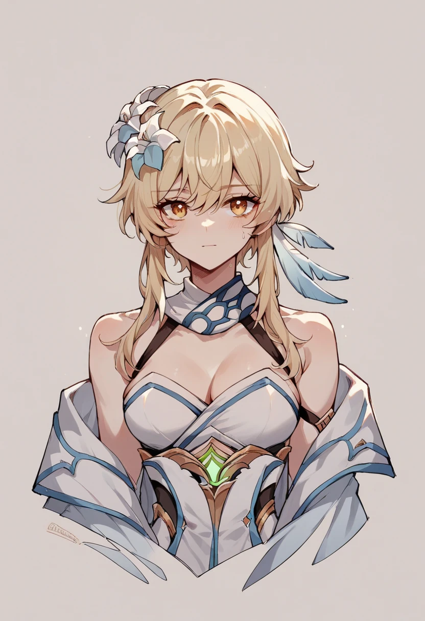 Arms crossed、glares、tits out、