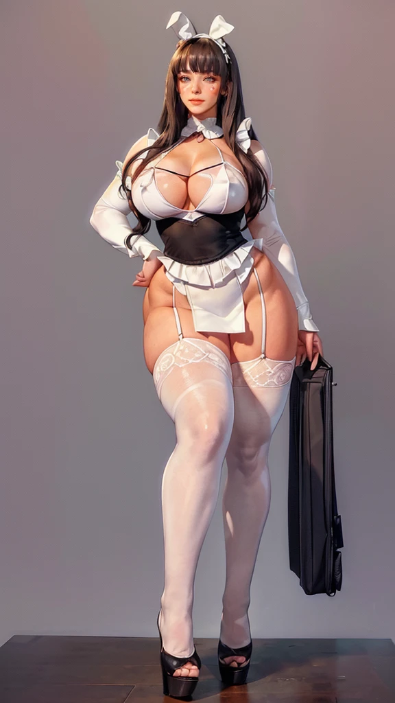 score_9, score_8_above, score_7_above, score_6_above, score_5_above, score_4_above, (Alone), female hyena, samurai clothing , Skirt, lustful thigh high socks, spongy body, long and blond hair, turquoise eyes, (thick thighs:1.5)((( offering breasts))) sex partial clothes, (((neckline))) semi-buttoned uniform, (just_visible_boba) (she is standing) , giant breasts, garter belt,