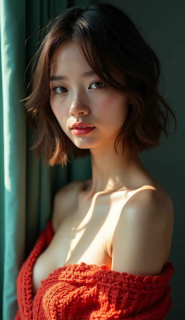 massive breasts, mongolian, hijabi, cleavage, reflection light, chiaroscuro, depth of field, cinematic lighting, ray tracing, Sony FE GM, UHD, super detail, masterpiece, textured skin, high details, best quality, award winning，3D,hdr（HighDynamicRange）,Ray traching,NVIDIA RTX,Hyper-Resolution,Unreal 5,Subsurface scattering、PBR Texture、post-proces、Anisotropy Filtering、depth of fields、maximum definition and sharpness、Many-Layer Textures、Albedo e mapas Speculares、Surface coloring、Accurate simulation octane rendering of light-material interactions、Two-colored light、largeaperture、Low ISO、White balance、the rule of thirds、8K raw data
