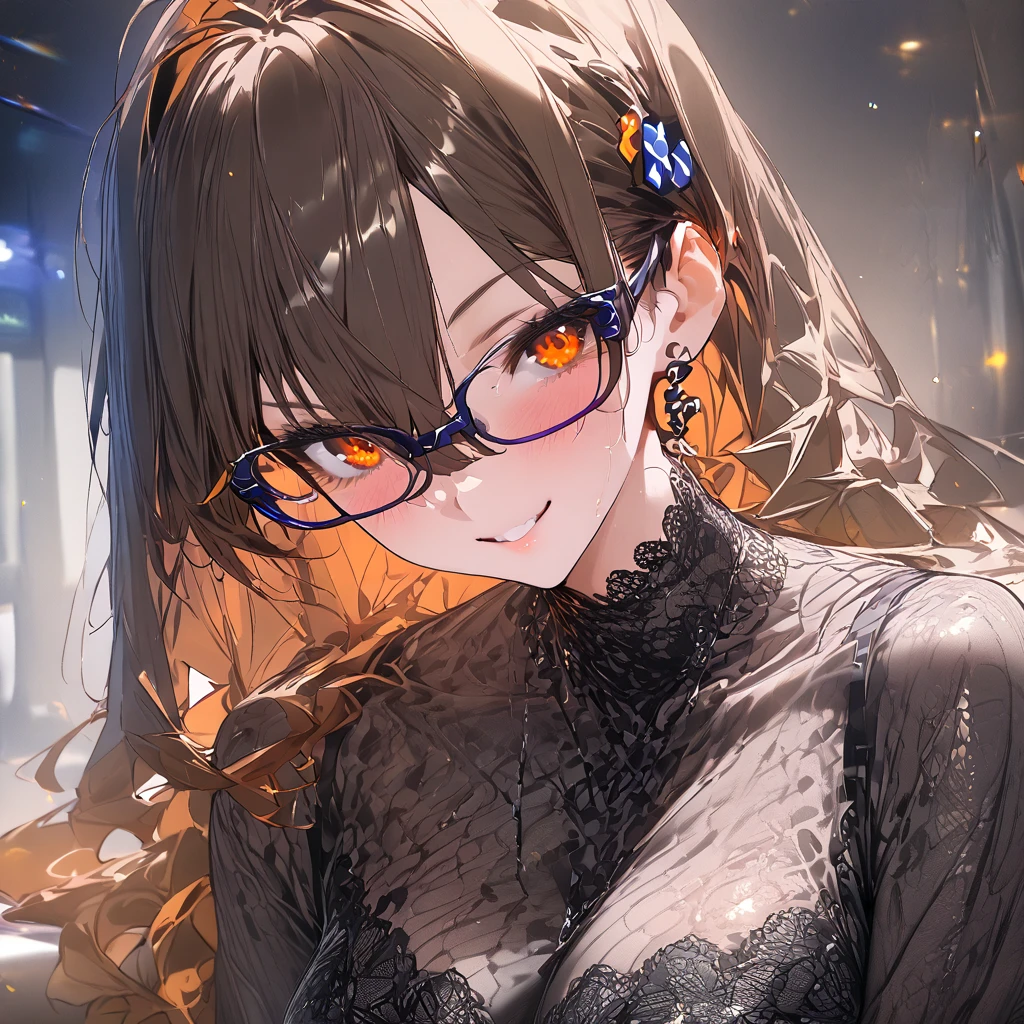 Spider Suit, Spider Web print, Spider Web, Hero, masterpiece, absurd, Fine details, HDR, ((Very detailed face and eyes)), Reality,, Focus on the eyes,, Stand on the roof of a skyscraper, ((no-mask)), Looking at the audience, Smile, Black Hair, Boy Focus, Big Hair, curls, Round glasses, earrings, , New York architectural background,