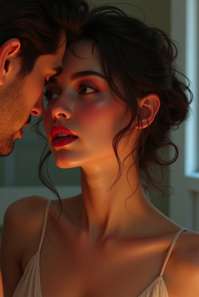 Woman looks at the penis of her dreams