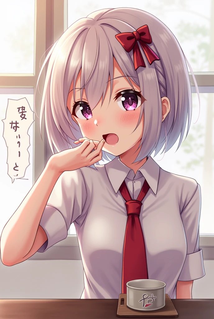 (Anteater face:1.2),POV,Solo,,:>=,oral,(),silber hair、Blue eyes、(bob cuts), deadpan, (Portrait:1.3),(NSFW:1.3),((blazers:1.3))、(student clothes:1.3)、 From Side、Kneeling,(From Side)