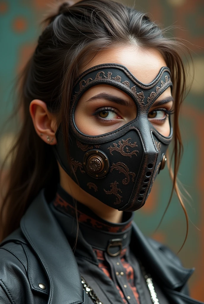 a warrior woman, metal armor ninja still, fabric ninja mask, fantasy still detailed eyes, (highly detailed skin:1.2), ((best quality)), (detailed), 8k uhd