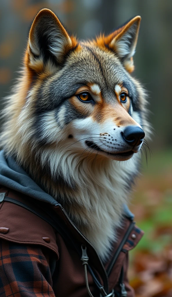 a wolf and a Tatu fused into a hybrid animal 