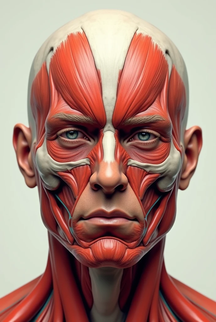 Human face without skin