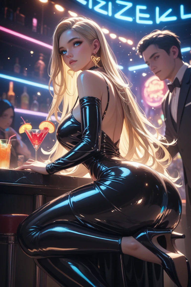score_9, score_8_up, score_7_up, comic book Style, furry, (girl)
BREAK
girl leaning on table, black bathing suit, visible pussy, visible anus, wet pussy, naturally shaped pussy, side boob, pressing against bar table, dark hair, ponytail, makeup, from behind, bunny tail, bunny ears, pov, young, stunningly beautiful girl, neon, strip club, masculine hands, male hands
