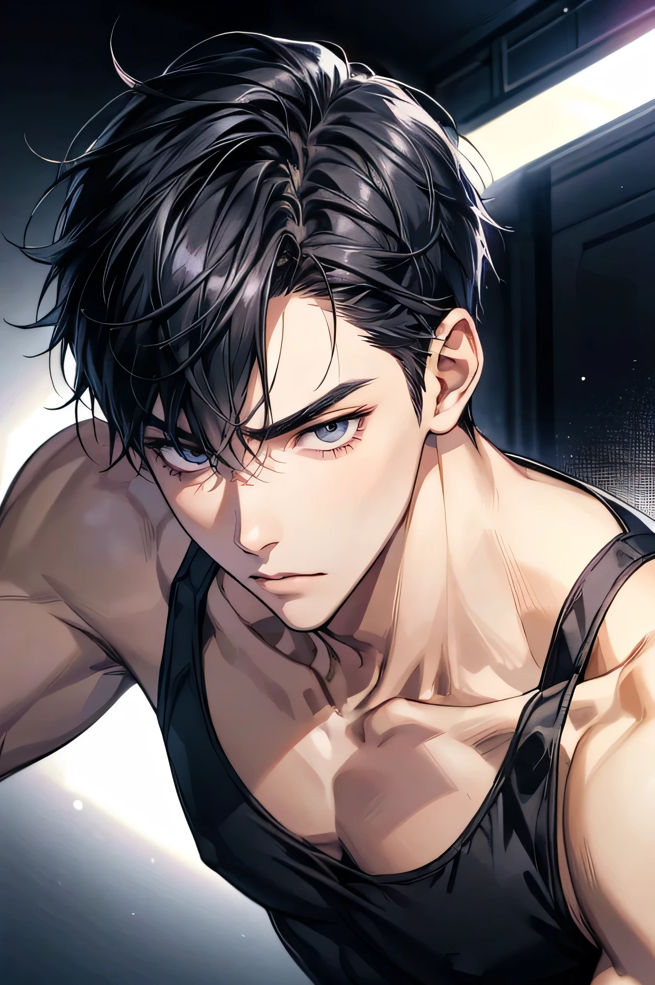30 year old man inserts his thick penis into 18 year old boy's butt、18 yo boy, A boy with blue eyes and super short black hair , Very sweaty wet skin, Flat chest of a boy, I'm showing all my ass, skinny, His face is covered with white liquid, (masutepiece), (Best Quality), ((ultra-detailliert)), (Ultra-detailed eyes),
