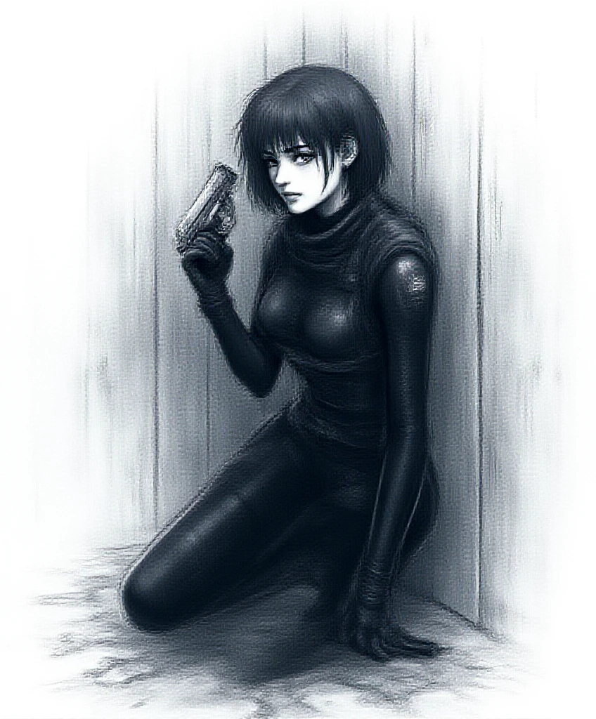 shinkawa youji, 1girl, bandana, desert eagle, flipped hair, short hair, sitting, tank top, ((masterpiece))
<lora:shinkawa_youji_offset:1>