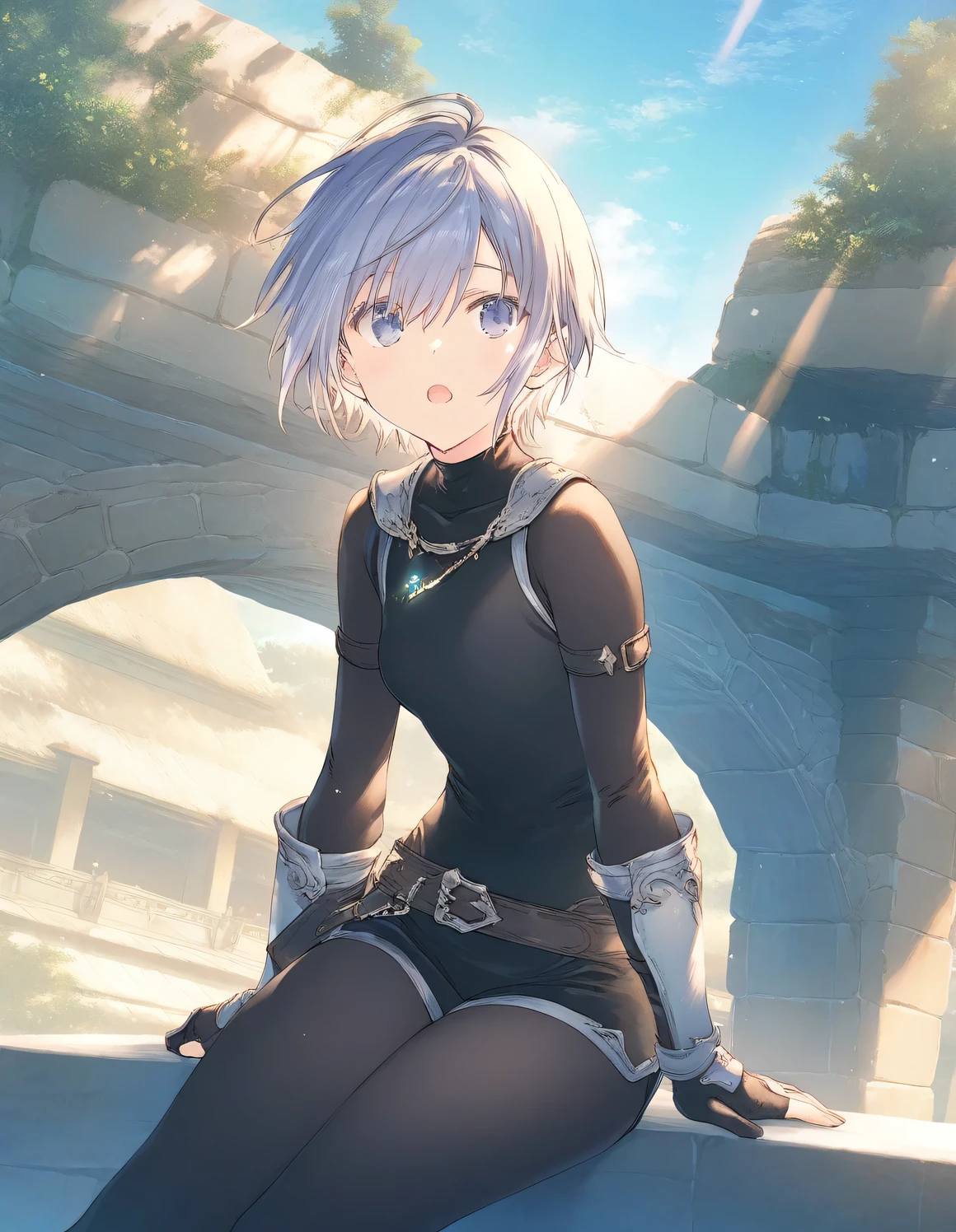 1girl, tomboy, female, small breasts, open mouth, outdoors,wind, fantasy, game CG, break,((artist:mitsumi_misato)),(artist:fujiyama),(artist:suzumori),(masterpiece), (best quality), (ultra-detailed), very aesthetic, newest, beauty illustration,super detailed skin, (masterpiece), (best quality), (ultra-detailed), very aesthetic lighting,newest ,hi res,absurd_res,2023,shaded,digital media (artwork), realistic lighting, 4k, 8k,