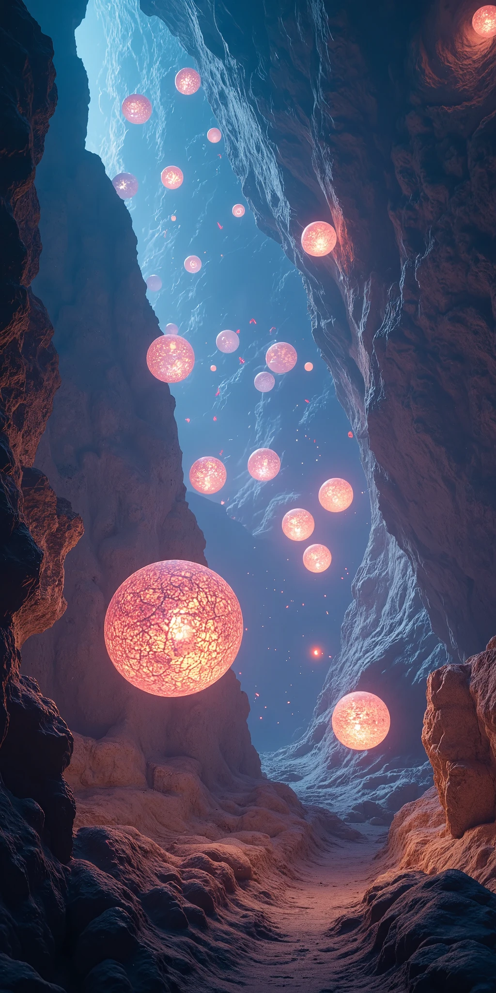 Many very futuristic shaped lanterns floating in a very beautiful cosmic space. dynamic camera work. scene of great science fiction movie. realistic, great  advertisement picture