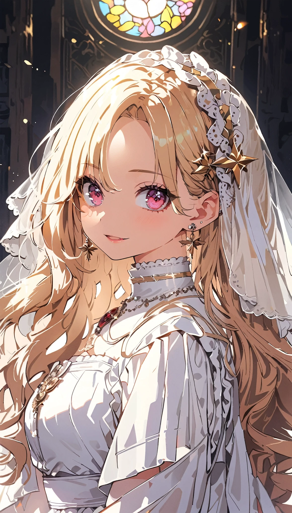 Anime - style image of a bride in a white dress with a veil - SeaArt AI