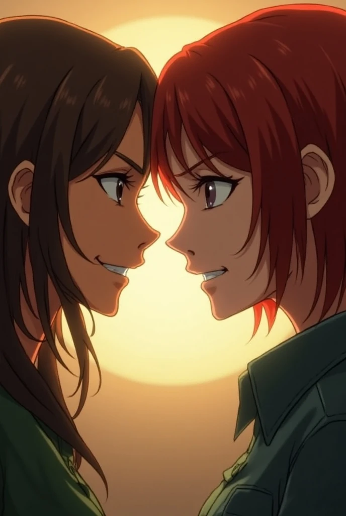 two lesbians share a kiss, tits