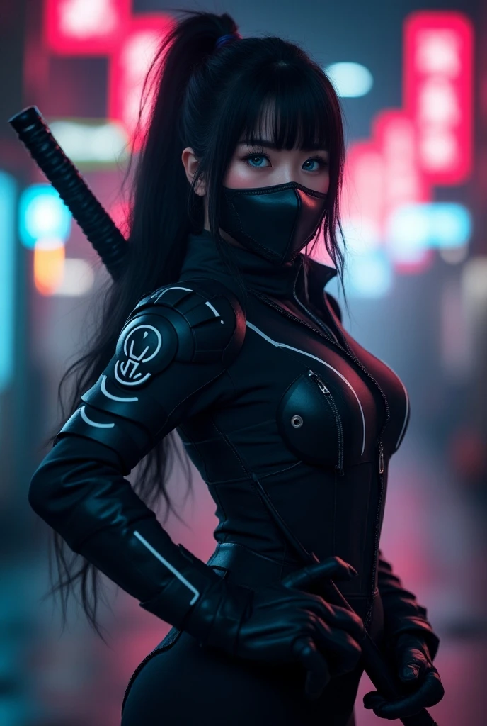 ((foto realista, La mejor calidad, 8k, Obra maestra: 1.3)), (Foto RAW:1.2), Hyperrealistic portrait beautiful beautiful Chinese girl electric cyborg SWAT soldier, 16 years old, Figura perfecta, Cuerpo bastante delgado, (hermoso pecho: 1.2), Ojos y cara muy detallados, (cara lujuriosamente traviesa, maquillaje pesado: 1.3, ruboroso), hermosos ojos detallados, seductores ojos agudos, piel blanca y lisa, Foto realista, Caras muy detalladas, ((Cyberpunk electric neon lights revealing corset, Cyberpunk Electric Neon Lighting Respirator Mask., media negra electrica de lujo)), (piernas largas: 1.2, beautiful long nails), peinado despeinado con corte lob, ((Cinematic poses with hands holding guns.)), (ciudad futurista de dark ilumination en el fondo de medianoche), (dark ilumination: 1.3, Sombra profunda, low key lighting, cinematic lighting, Dim lighting)
