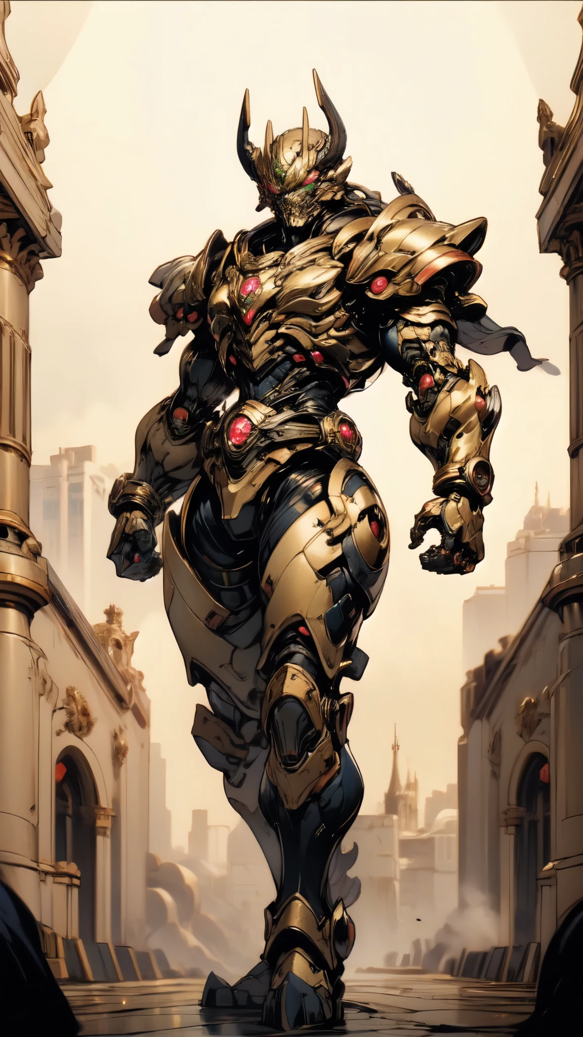 (masterpiece:1.5, best quality:1.5, extremely delicate:1.5), ((male:1.5)), a man wearing a full-face helmet, green eyes, fantasy-style high-tech biomimetic armored combat suit, (a composite layered chest armor), the design balances heavy with agility, fully enclosed shoulder guards, matching arm and leg guards, a belt of gemstone, (the color scheme is primarily Indigo with Silver accents, Organic Biotech, Concept Inspired by Iron Behemoth, glowing eyes, armor glows, stand of a futuristic sci-fi city), this character embodies a finely crafted fantasy-style armored hero in anime style, exquisite and mature art style, metallic, high definition, highres, ultra-detailed, ultra-fine painting, professional, perfect body proportions, golden ratio, anatomically correct, symmetrical face, extremely detailed eyes and face, high quality eyes, creativity, RAW photo, UHD, 32k, Natural light, cinematic lighting, masterpiece-anatomy-perfect