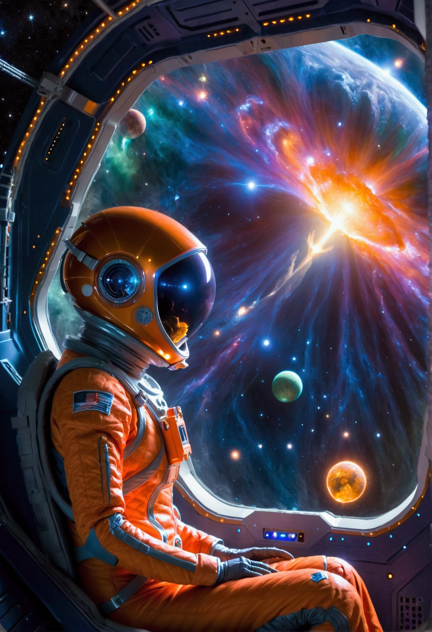 masterpiece,(best quality:1.3),ultra high res,raw photo,detailed skin,beautiful lighting,(realistic, photo-realistic:1.4),
1girl,<lora:SpaceProV1:0.9>,(space_head:1.3),full body,long legs,(space_gold:1.4), <lora:realdosmix_:1>