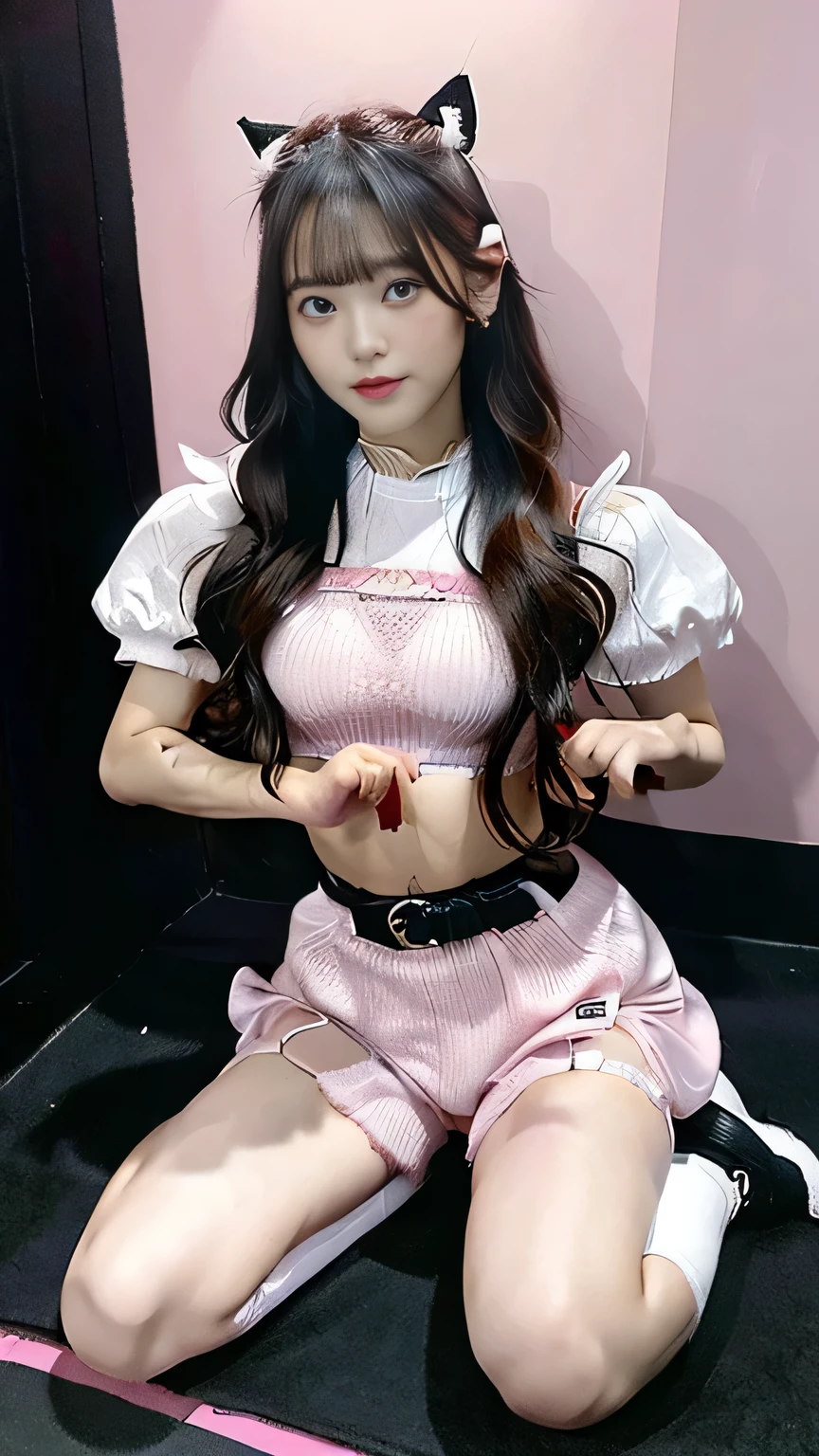 (upskirt :1.3),(pinkの髪 :1.3),(Ultra HD:1.5、super high quality:1.5、photograph:1.3)、girl,(1 Sister),((Buatigarh)), (Underbust:1.4),Large saggy breasts,long empty hair:1.35,Complexヘアスタイル)),(((neon_pink_eye:1.3))),Complexeye,Beautiful and exquisite'eye,対称的なeye)),(Spider's underbelly,Willow West,Wide Hips,Athletic build,inflatable legs,Detailed body), Cute big breasts,In,((((cropped hoodie,)))), (Dynamic Pose:1.0),Concentration only,Embarrassing,(Located In center,Scale to fit dimensions,Three-part method), Cyberpunk city on the waterfront at night, landscape:1.25,at night, Star Night, Cosmos,Pitch Black Night,neonライトは特にeyeを引く., 非常に明るいneonライト,at night, Star Night, Cosmos, 芸術photograph,(SLDR撮影のphotograph),High resolution, Focus Sharpening,(Super detailed, Highly detailed nipples), (Realistic artwork:1.37),(8K wallpapers incorporating highly detailed CG),((Complex Wave Background Theme)),(((colorful))),Complex,(Complex背景),(masterpiece),(Highest quality),Perfect Face,Perfect Faceのディテール,Realistic Face,Shoot the real thing,Analog Style,((Complex詳細)),(((Now))),