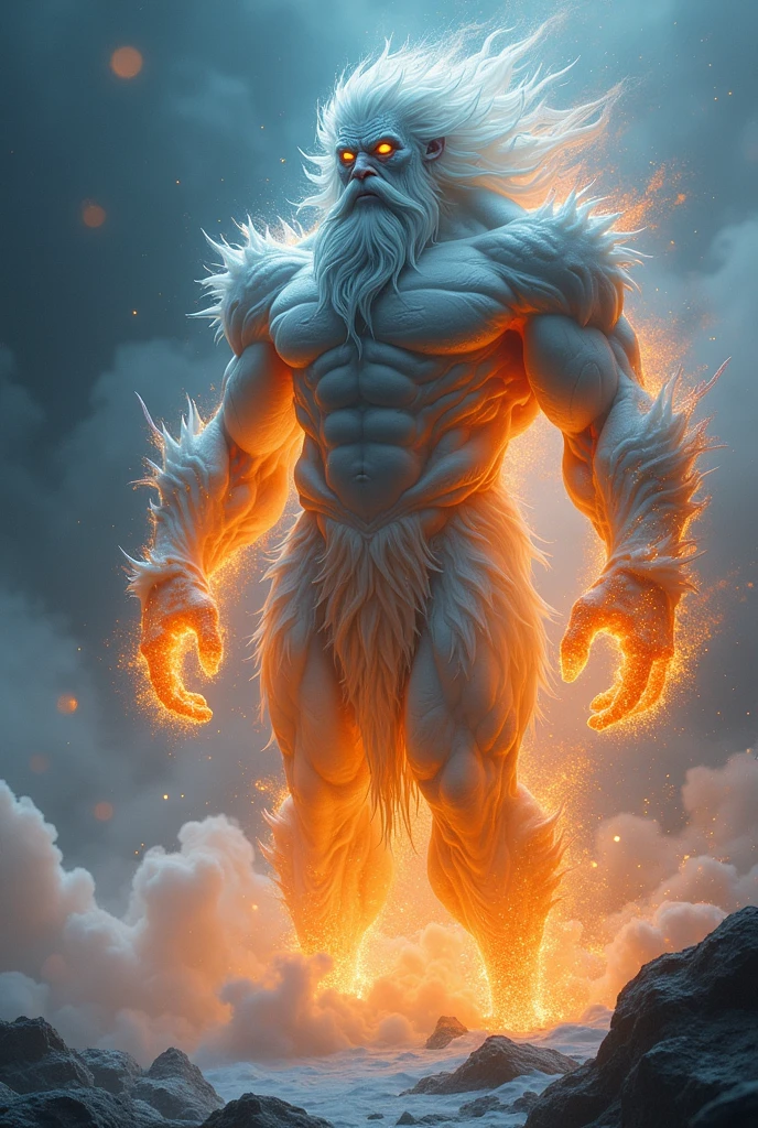 (photorealism:1.2),He was robed in a cloud, with a rainbow above his head; his face was like the sun, and his legs were like fiery pillars,Giant