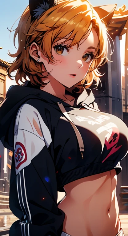 girl space punk,((( 1 girl))),((beautiful girl with cute cat ears)),

(( big breasts at the temple:1.8)), saggy breasts during pregnancy,((bright orange hair,Disheveled Hair, colored inner hair,Long Hair:1.5,unusually long unkempt hair:1.35,Long Hair,Ear breathing,intricate cut hair)),((((cat ears,Cat ears on head,big cat ears )))),((( eyes:1.3))),Complex eyes, beautiful detailed eyes , symmetrical eyes,((Fat)),((( shiny skin:1.5,Light Skin: 1.5,The skin was tanned,shiny skin,Very shiny skin, shiny body ,plastic glitter skin,exaggerated shiny skin,Glowing Skin,))),(Spider abdomen, thin waist,[ wide hips,athletic body,Swollen legs,Delicate and detailed fingers,Detailed bodies ,Human hand,(  detail face  )),

cute,Lewd, Fascinating , erotic,(((nsfw))),

(graffiti art on clothing),Absolute territory, Exposing Outfits ,Show some skin,(((( underbust)))),(( clevis)),(Half naked,Fewer clothes,((Tiny Song, armor thongs intricate)),large sports socks,visible thong straps,No.),((((crop top  HOODIE,cropped  HOODIE, HOODIE, HOODIE intricate)))),(((Wet clothes,Complicated costumes, visible thong straps ))),

( dynamic pose with a school bag:1.0), solo focus , is embarrassing,(Center, adjust to size ,Three-part method),

cyberpunk city by the sea at night, neon signs bright、dark storm clouds and puddles, scenery:1.25,

artistic photography,( sldr ), Hi-Res,  sharp concentration, (Super detailed,  Extremely detailed), (photorealistic artwork:1.37),( Extremely detailed CG unity 8k wallpaper),((Synthwave background theme)),((( bright colors ))),( complex background),(masterpiece),(Best Quality),