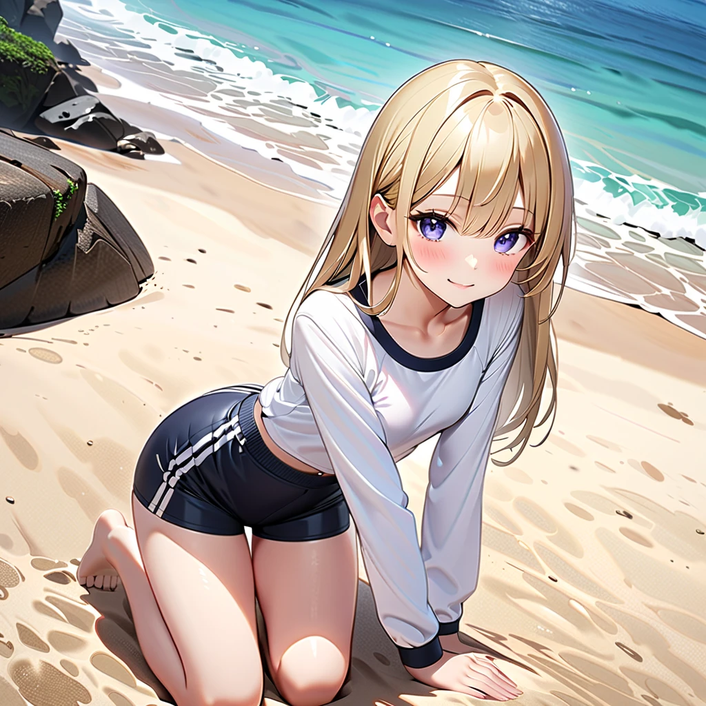(anime artwork, anime style, studio anime, very detailed, up to date, vibrant, Anime Coloring, high contrast, masterpiece:1.2, best quality, best aesthetics),2 girl,hug from behind,swim suits, Medium chest, A glimpse of thighs,random hair, One eye is hidden by the bangs, perfect proportions, high detail skin, Cute, detailed faces,beach, precise fingers,curvy,swim suits crowd,wet,