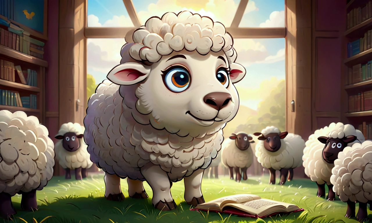  masterpiece ,            Best quality           ,            extremely detailed 8K wallpaper    ,         on a fluffy white wool sheep     ,   A B C D let's learn
With Lana Sheep all together to read