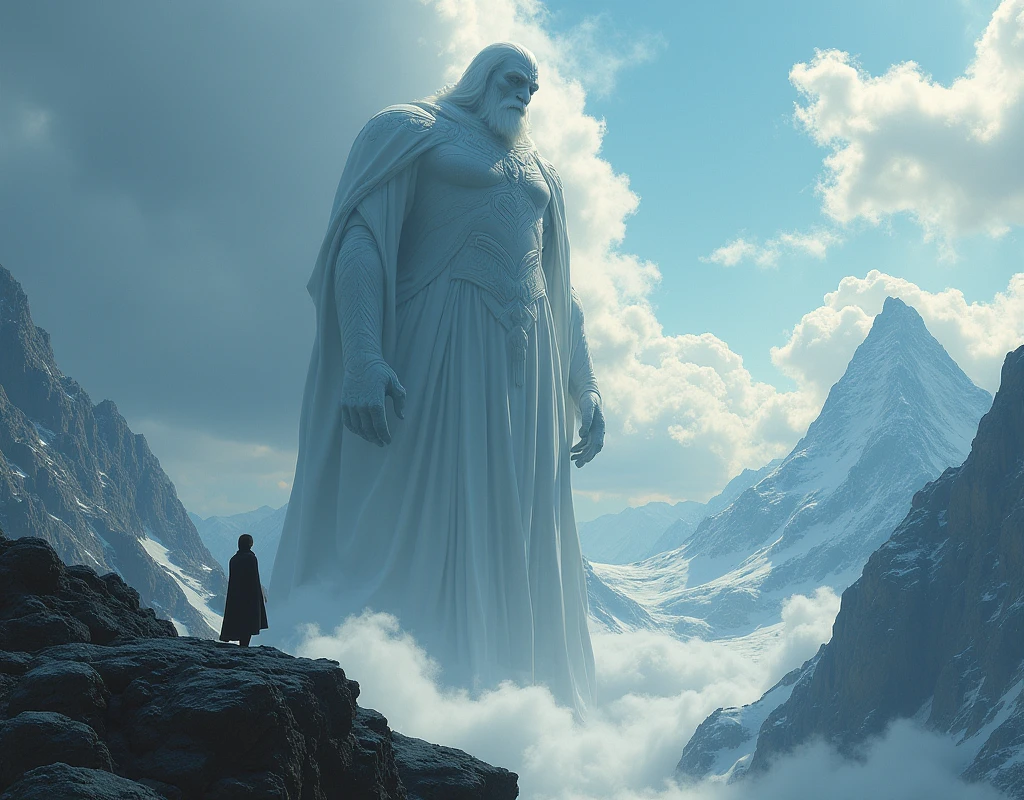 A tiny human sees a giant women sees it