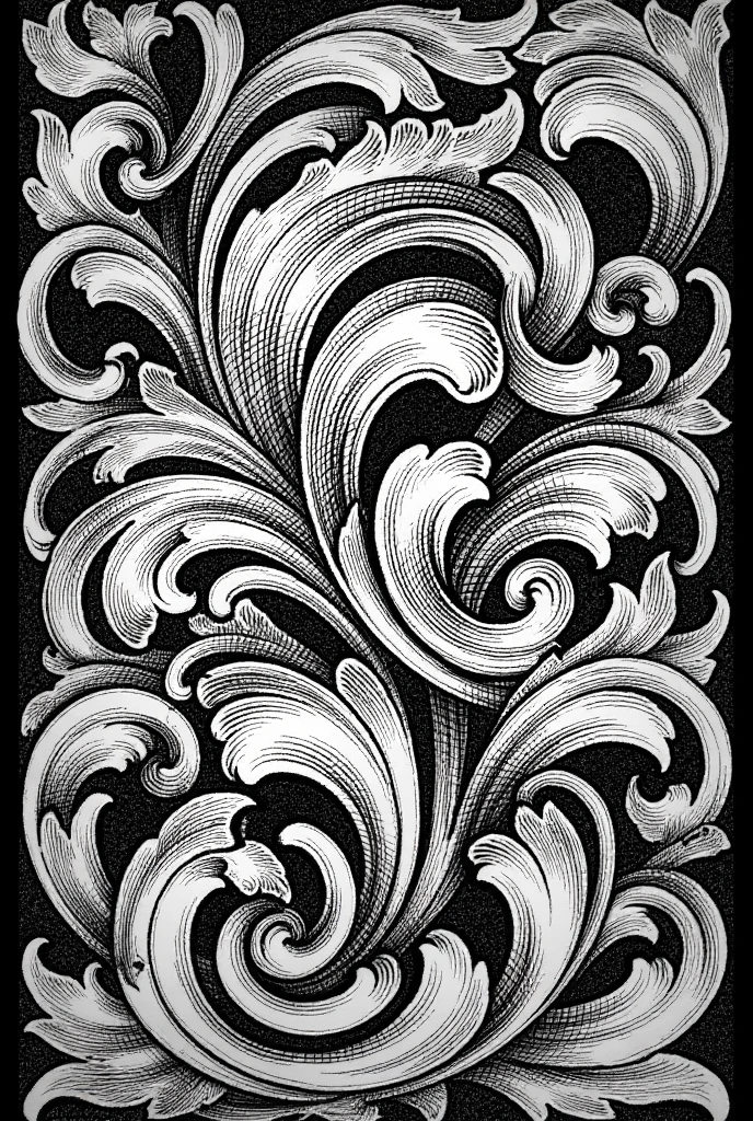 Complex scroll on steel with multi ends and leaves with overlapping paths  with defind hatch lines