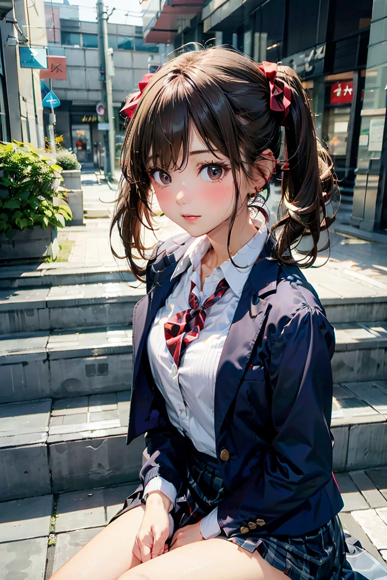 Japan,8-year-old,innocent face,beautiful girl,cute elementary school student、uniform cosplay、charming、