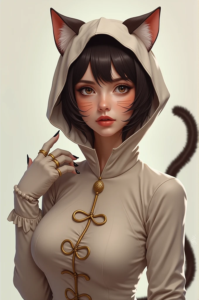 A most beautiful,most hardworking and most thinnest Malaysian Asian muslimah girl with shiny face and a pair of beautiful cheeks wears cat Lycra turtleneck unitard catsuit covered with a few spots with a tail.She always wear Lycra dancewear hijab.She is crawling!!