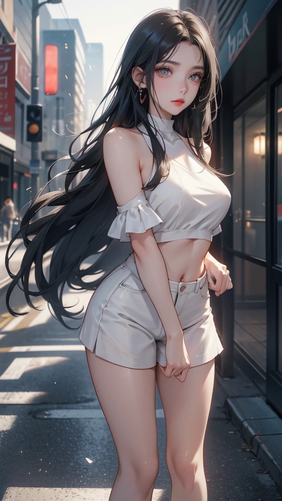 （（best qualtiy））， （（tmasterpiece））， （detail：1.4）， Beautiful cyberpunk female images，hdr（HighDynamicRange），Ray traching，NVIDIA RTX，Hyper-Resolution，illusory 5，sub surface scattering，PBR textures，post-proces，Anisotropy Filtering，depth of fieldaximum definition and sharpnesany-Layer Textures，Albedo e mapas Speculares，Surface coloring，Mitsu-Accurate simulation of material interactions，perfectly proportioned，rendering by octane，Two-colored light，largeaperture，Low ISO，White balance，Rule three points、8K raw data、Beautiful bright blue pupils，off-the-shoulder clothes，Fine pupils，Delicate face and eyes，long eyelasher，Blushlush，Delicate and fluffy hair，pink lip，Pure，Cute face，Sweet girl，Artistic sense，Casual wear，Advancedsense，butterflys，Cherry blossom petal，Beautiful hair accessories，Long hair and waist，Hair fluttering in the wind，Snow-white fox ears，curlies，Snow-white fluffy tail，Positive light，The light from the back window is backlighted,The belly button and the surrounding area are exposed,the hips are very small,The hips are very flat,The chest is very small,Flat chest,The bust is very small,The waist is very thin,The legs are very thin,