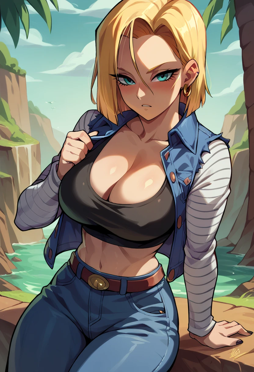 Android n18 from dbz, hot, sexy, busty, NALGONA, in 4 