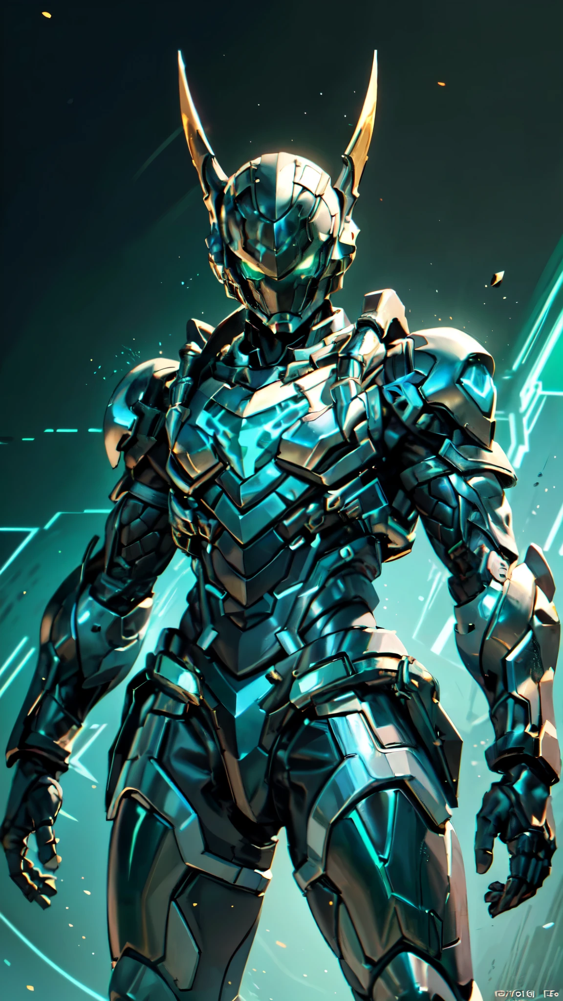 (masterpiece:1.5, best quality:1.5, extremely delicate:1.5), ((male:1.5)), a man wearing a full-face helmet, green eyes, fantasy-style high-tech biomimetic armored combat suit, (a composite layered chest armor), the design balances heavy with agility, fully enclosed shoulder guards, matching arm and leg guards, a belt of gemstone, (the color scheme is primarily Scarlet with White and Green accents, Organic Biotech, Concept Inspired by Demon Dragon, glowing eyes, armor glows, stand of a futuristic sci-fi city), this character embodies a finely crafted fantasy-style armored hero in anime style, exquisite and mature art style, metallic, high definition, highres, ultra-detailed, ultra-fine painting, professional, perfect body proportions, golden ratio, anatomically correct, symmetrical face, extremely detailed eyes and face, high quality eyes, creativity, RAW photo, UHD, 32k, Natural light, cinematic lighting, masterpiece-anatomy-perfect