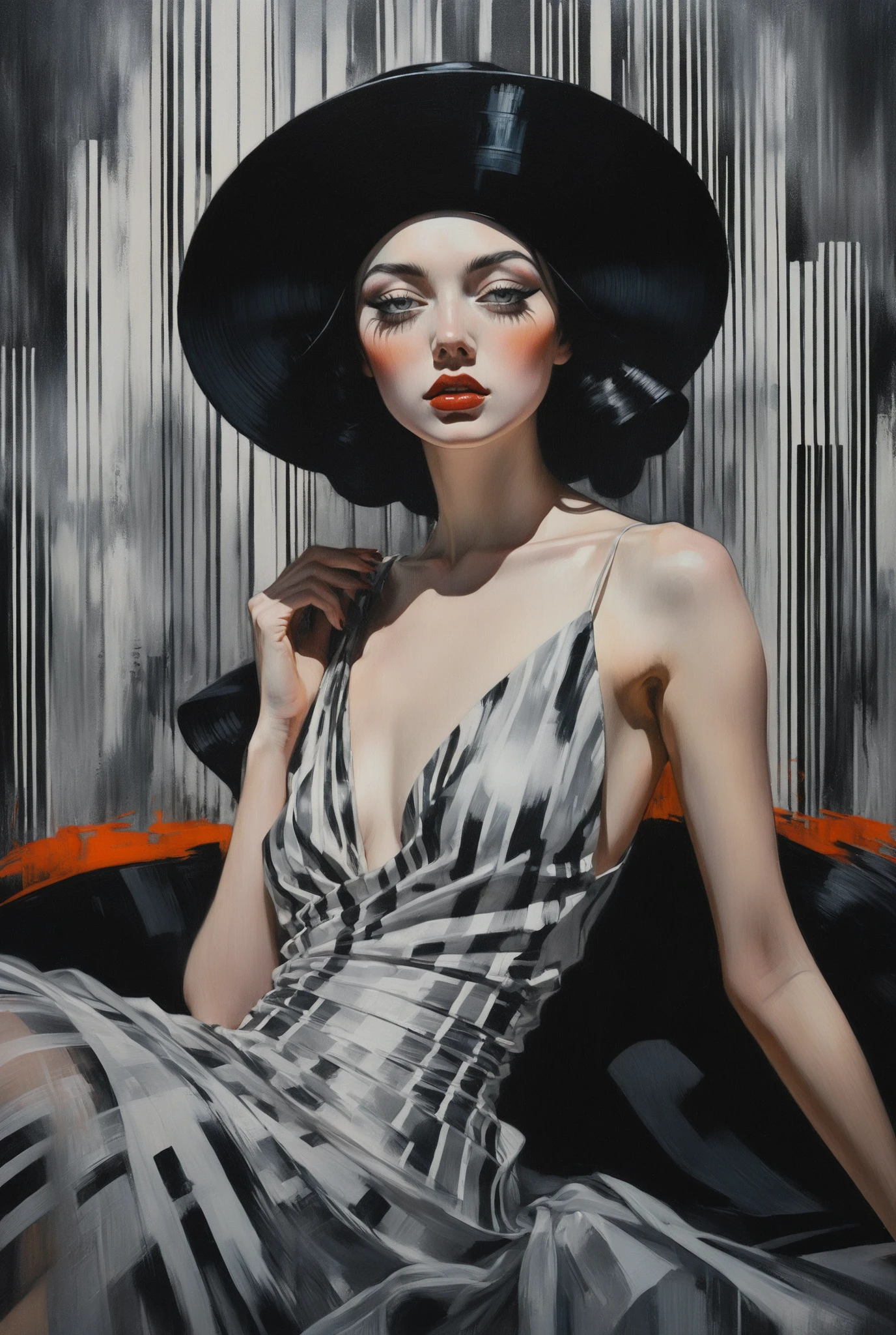Troy Brooks is an artist known for his distinctive and unique artistic style.,The most recent work is an interpretation of his surrealist style。His works are full of dreamy scenes and thoughts,Designed to express the unconscious mind。In general,His works are deeply symbolic.,Depicts powerful and multifaceted fictional female characters,It also embodies a unique aesthetic。His work has been recognized worldwide,It is considered an iconic work of the modern pop surrealist movement.。His work features his depictions of elastic female figures and black settings.。His female characters play various roles in allegorical settings,Performing various private performances