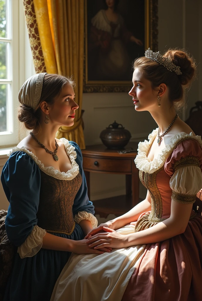 mozarts as a female talks to mozart