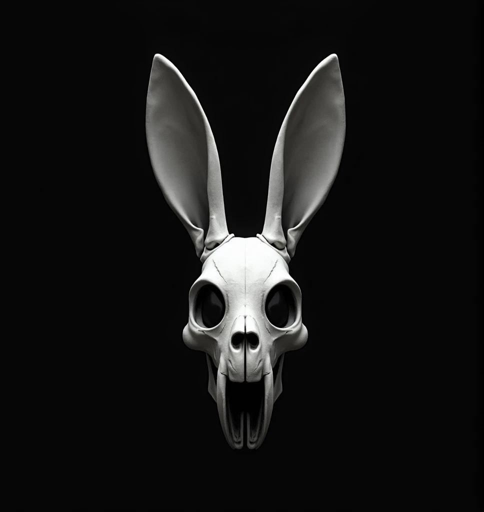 Skull half bat and half bunny