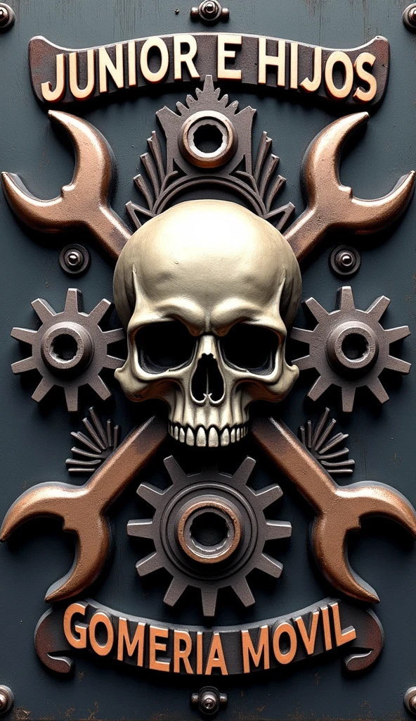 cyber skull , bacground factory gears.