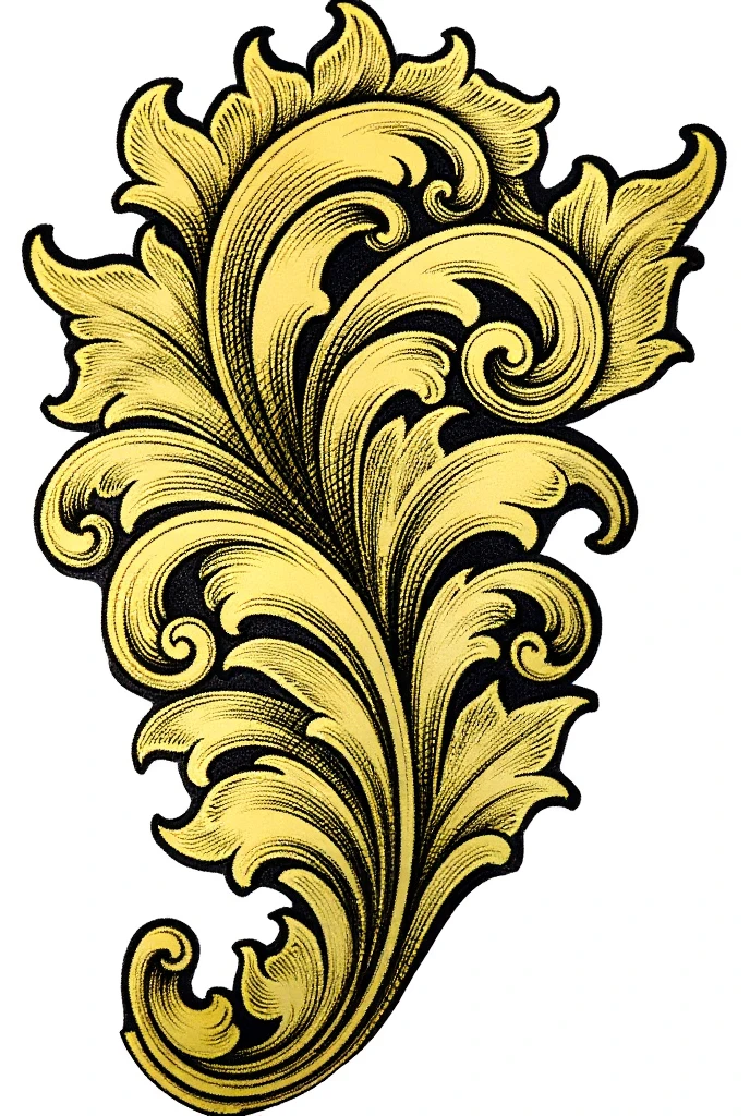 Complex scroll on steel with multi ends and leaves with overlapping paths  with defind hatch lines