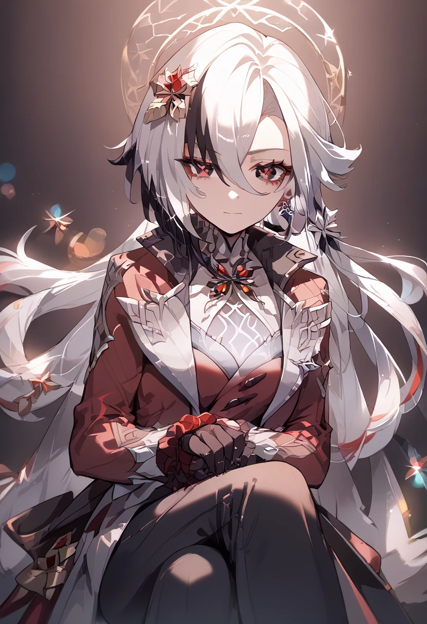 (highest quality:1.2, Very detailed, up to date, Vibrant, Ultra-high resolution, High Contrast, masterpiece:1.2, highest quality, Best aesthetics), (((1 girl))), arleccino \ genshin impact \), santa costume