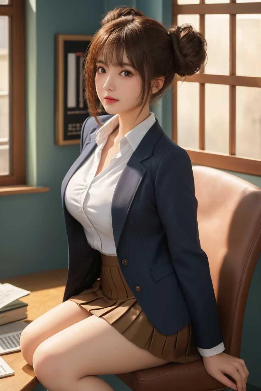 Arafed asian woman sitting on a chair in a room - SeaArt AI