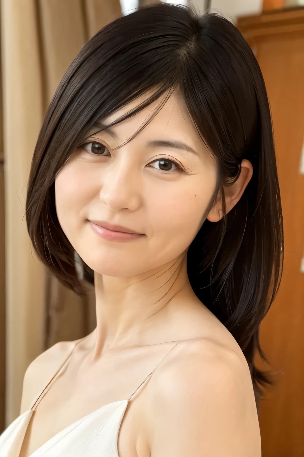 Masterpiece, professional photo quality, super high resolution, Photogravure, 1girl, a Japanese woman, 40 years old, slender body, very thin waist, cute face, detailed face, detailed eyes, various hair, various sexy dress, various background, portrait photo