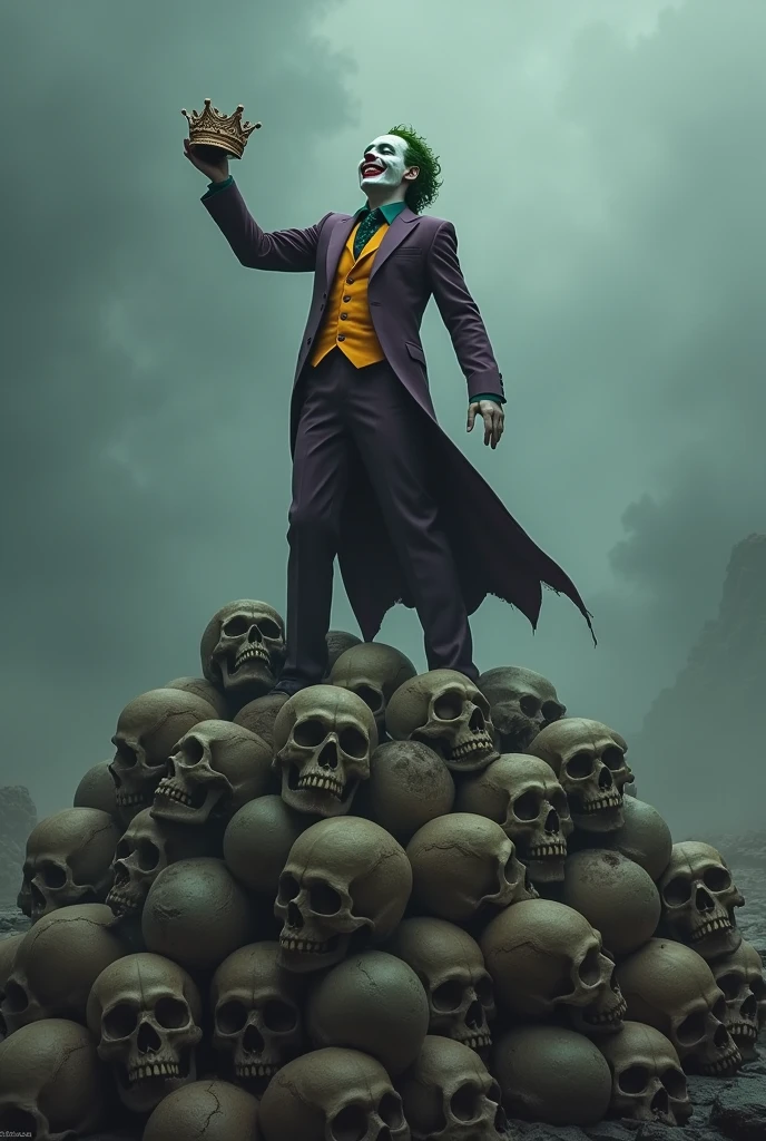Joker laughing while standing on top of thousands of human skeletons --auto --s2